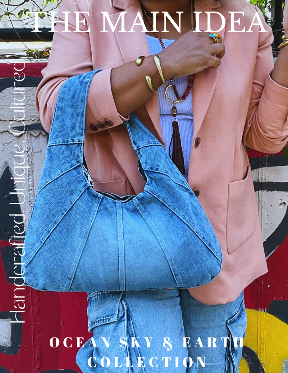 Denim Hobo Bag – iamthemainidea Denim Hobo Bag – iamthemainidea