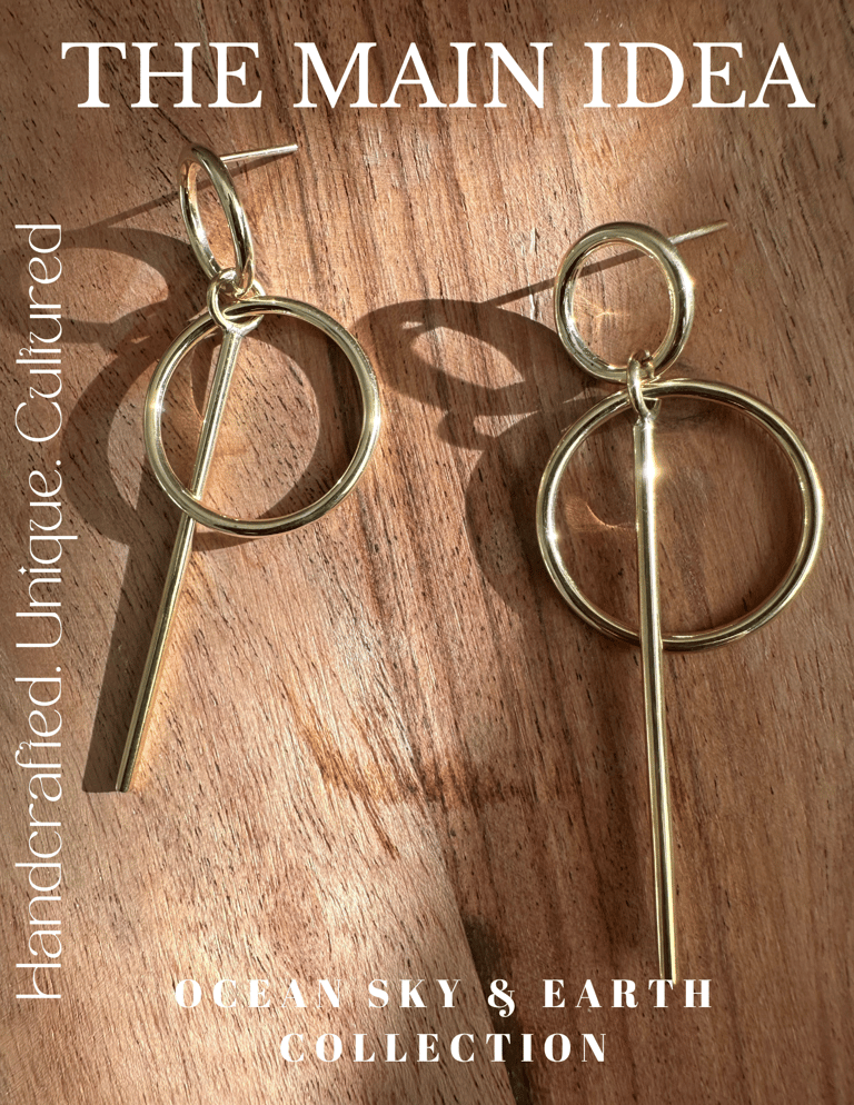 Keris solid brass earrings