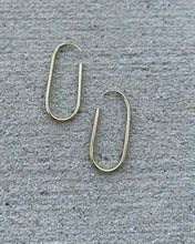 Load image into Gallery viewer, “ Lathan” Solid Brass Oval Hoop
