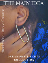 Load image into Gallery viewer, “ Lathan” Solid Brass Oval Hoop
